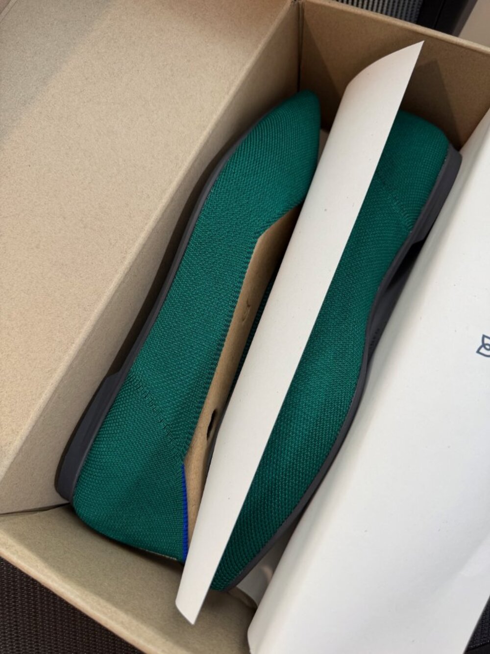 Rothy’s The Point Dark Emerald Flats Size 9 With Box - Picture 3 of 6